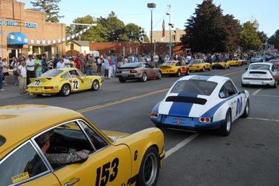 Porsches on the street