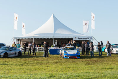 photo of the Porscheplatz
tent