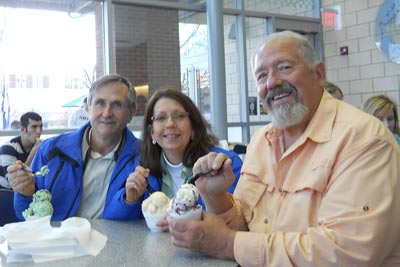 Jim Condon, Sherry Westfall, and Greg Glassner at Penn State
Creamery