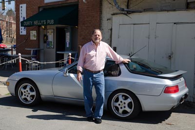 Photo of Gary Hagar with his 968 at Durty Nelly's