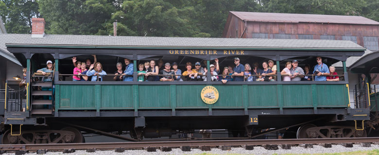 photo of the Porsche
private car on the Cass Scenic Railroad