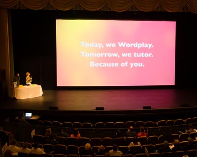 photo inside Paramount Theatre during 2014 April 16 Wordplay
event